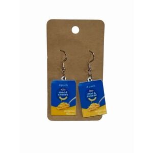 New Novelty Fashion Earrings blue mac box cheese food package